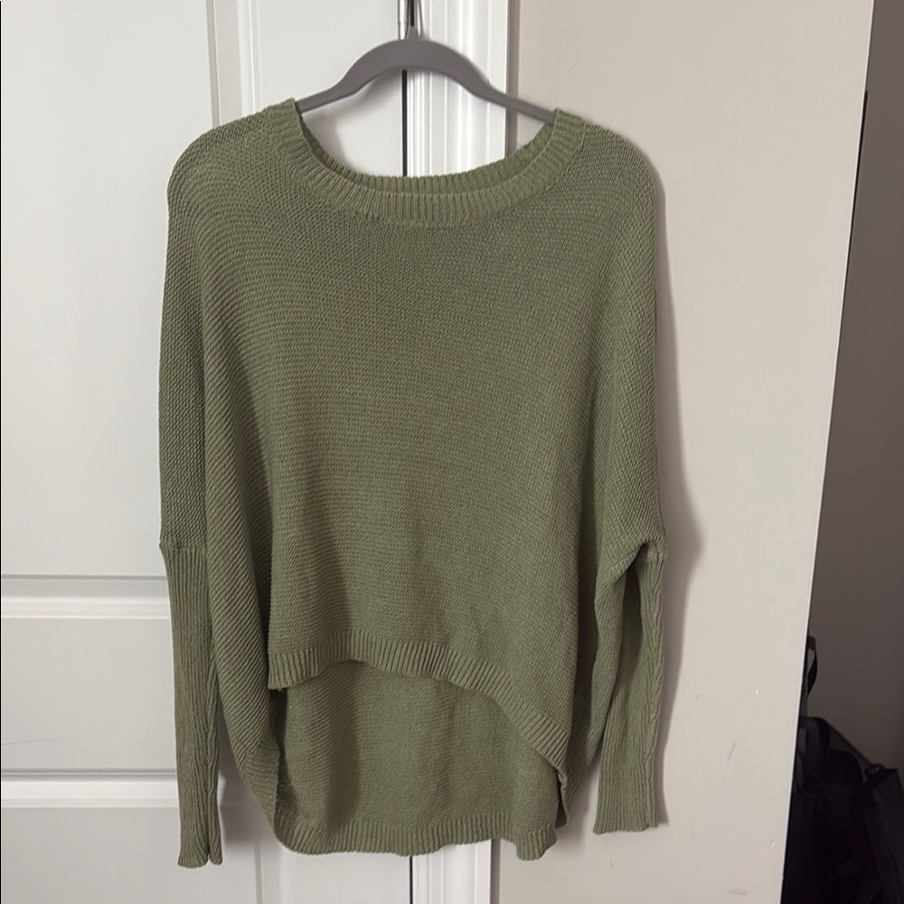 Envy Green Crew Neck Sweater with Relaxed Fit
